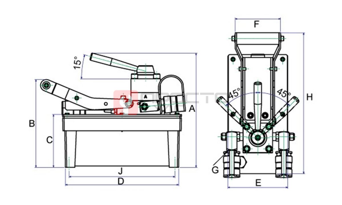  GARWIN INDUSTRIAL 811013-700-1600-2-P Насос ножной гидравлический с пневматическим приводом для двухполостного инструмента 700 бар; 1,6 л (1)