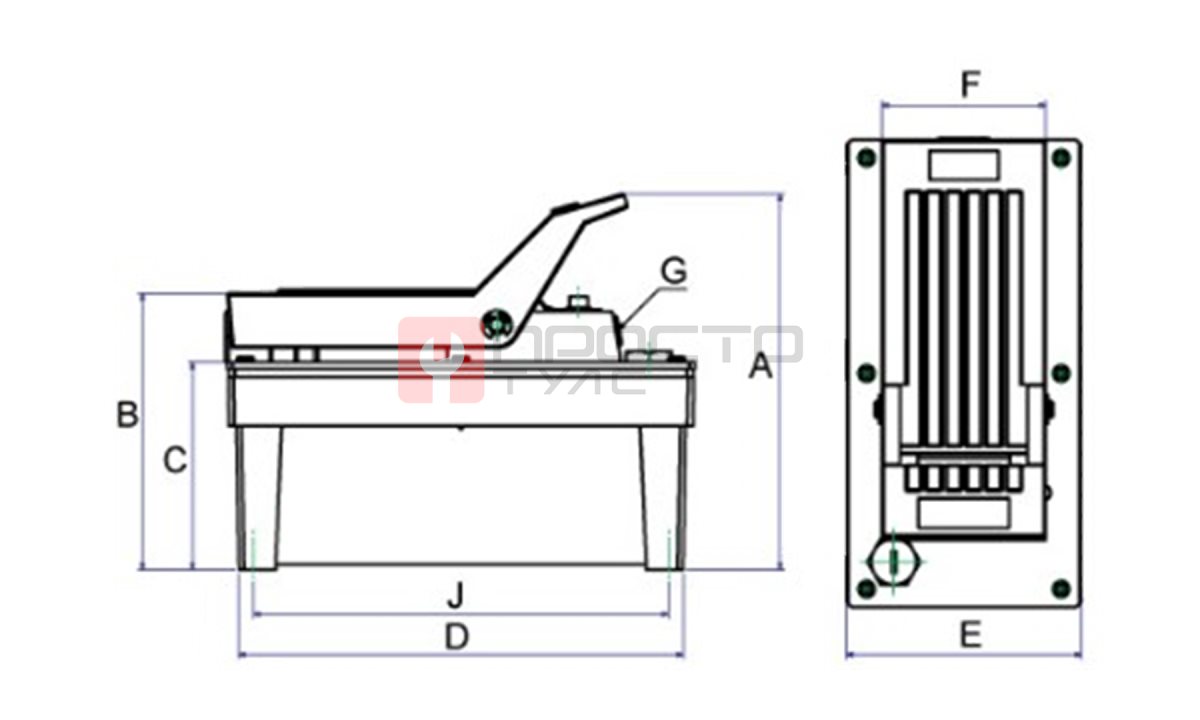  GARWIN INDUSTRIAL 811013-700-1600-P Насос ножной гидравлический с пневматическим приводом 700 бар; 1,6 л (1)