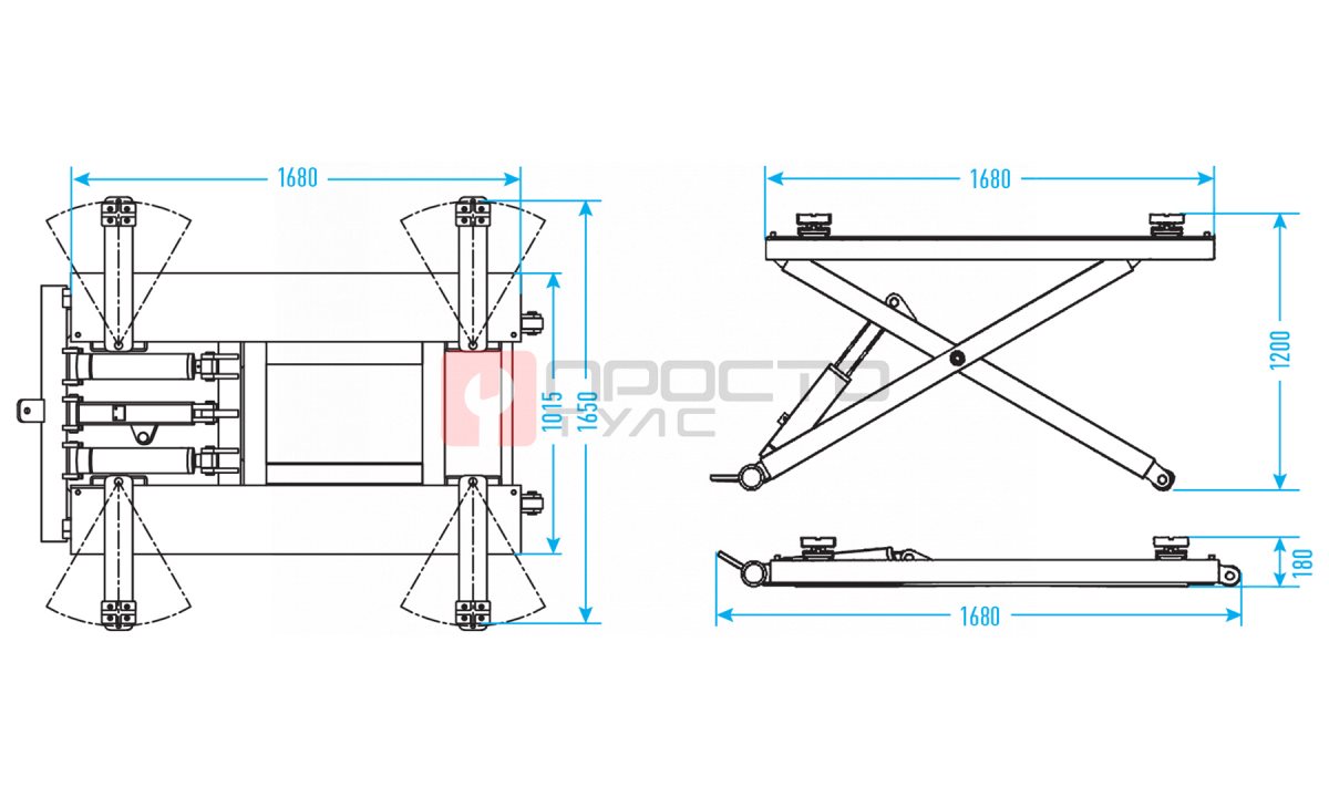  Подъемник ножничный мобильный, 3 т, 380 В NORDBERG N630-3G_380 (1)