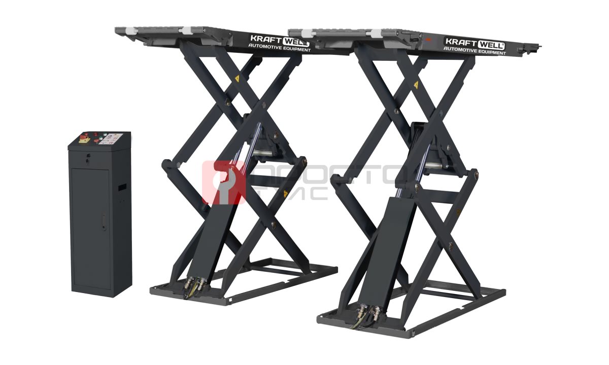  KraftWell KRW350SF Подъёмник ножничный короткий напольный г/п 3500 кг. (0)