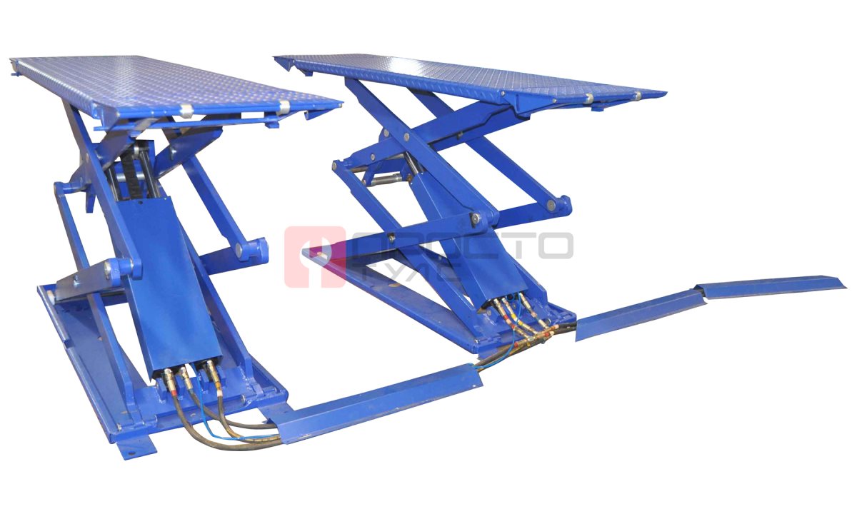  KraftWell KRW3FS/220_blue Подъемник ножничный короткий г/п 3000 кг.  напольный (0)