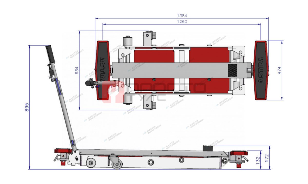  Ножничный пневматический подъемник, г/п 2,5 тонны ASTRA miniLIFT AE 100.1 (1)