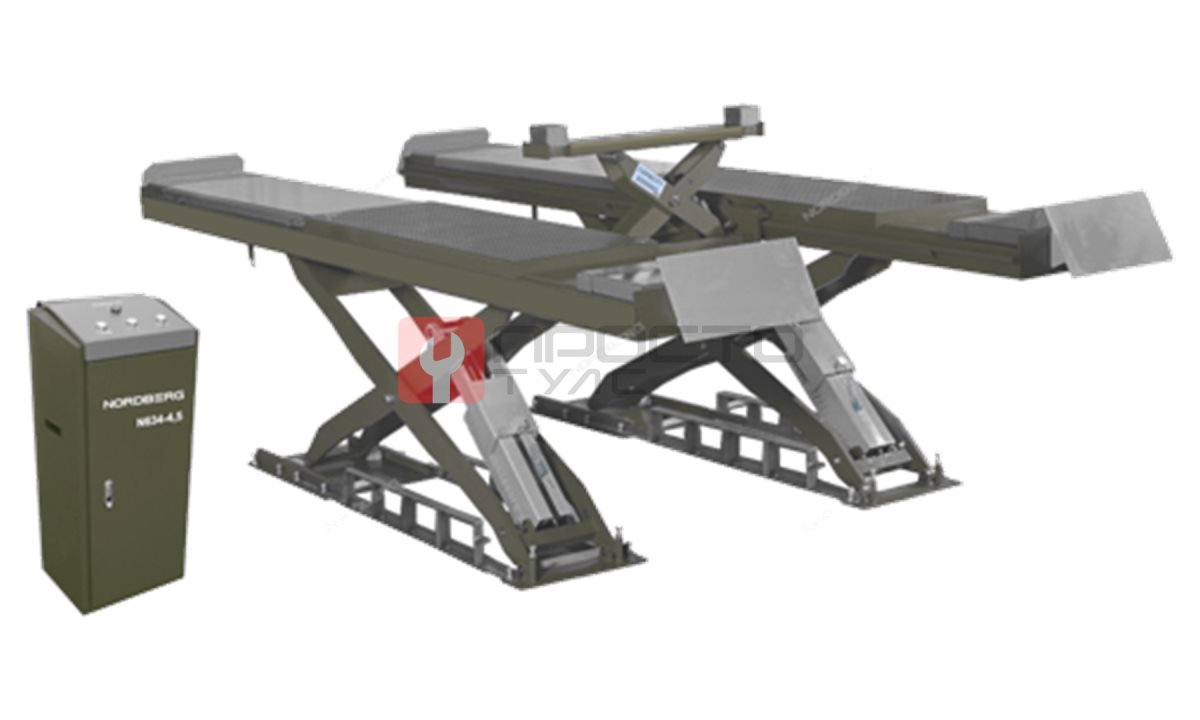  Подъемник 380В ножничный для сход-развала 4,5 тонн (серый) NORDBERG N634-4,5G (0)