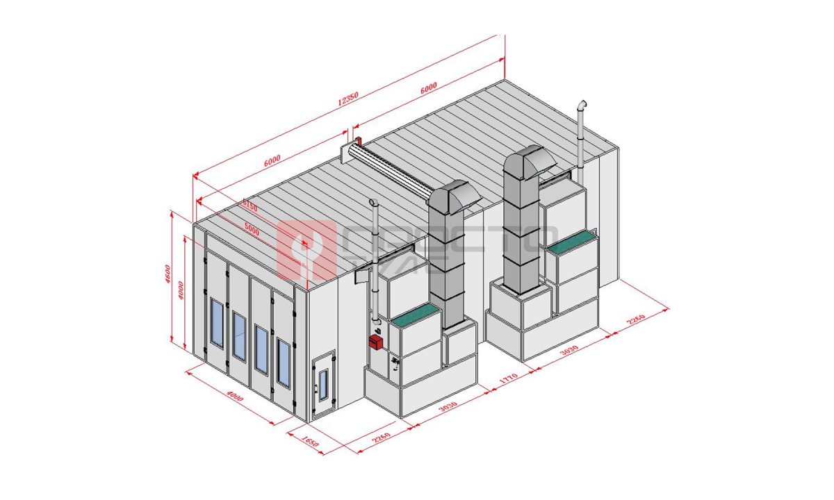  KraftWell KRW1254-MG Покрасочная камера 12 х 5 х 4 м., 60 000 м3/ч (0)