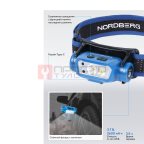  Фонарь светодиодный налобный, аккумуляторный, 3,7 В c датчиком движения NORDBERG 1953 (2)