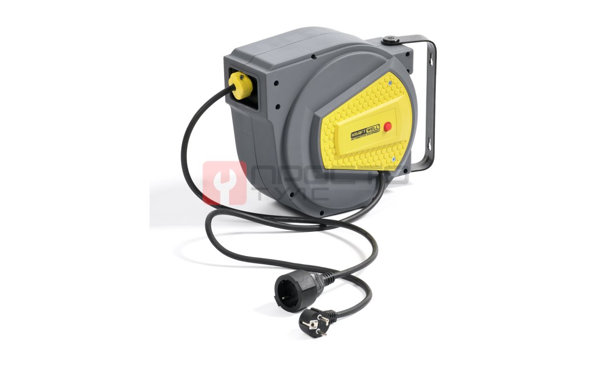  KraftWell KRW1731E Катушка электрическая, 15 м., 220 В, 3х1,5 мм2 автосмотка (0)