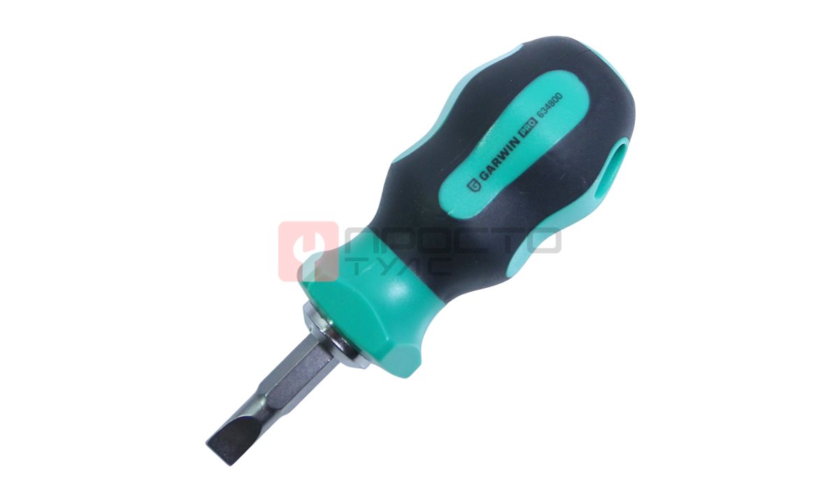  GARWIN PRO 634800 Отвертка короткая переставная SL6.0/PH2 (1)