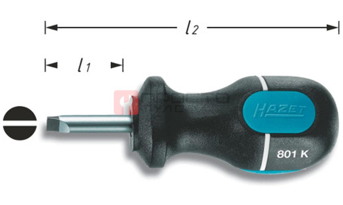  Отвёртка короткая 3,5х25 мм HAZET 801K-35 (0)