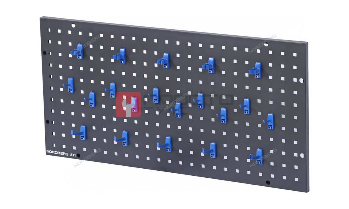  Перфорированная панель 900x450 мм с набором крюков NORDBERG S11 (0)