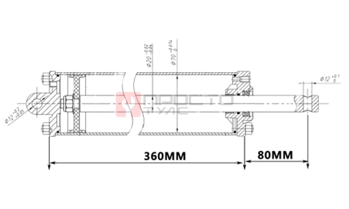  Цилиндр в сборе TCL 003 70х360 (1)