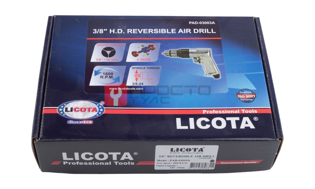  Licota PAD-03003A Дрель пневматическая 3/8