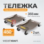  WDK-80322  Тележка транспортировочная под колеса автомобиля, г/п 450 кг, 2 шт (2)