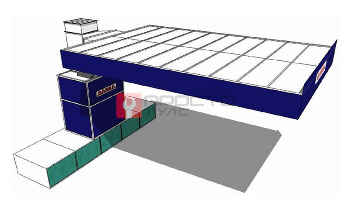  Пост подготовки к окраске 6x4x2.8 с диагональной вытяжкой, SAIMA, PREP KLEEN 4000 (0)