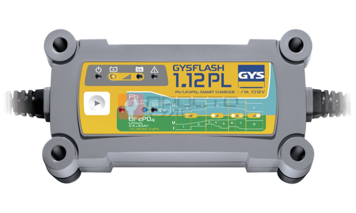  GYSflash 1.12 PL Зарядное устройство 12В, 1,0 A, 1,2-32Ah,20Вт +Lithium 026902 (0)