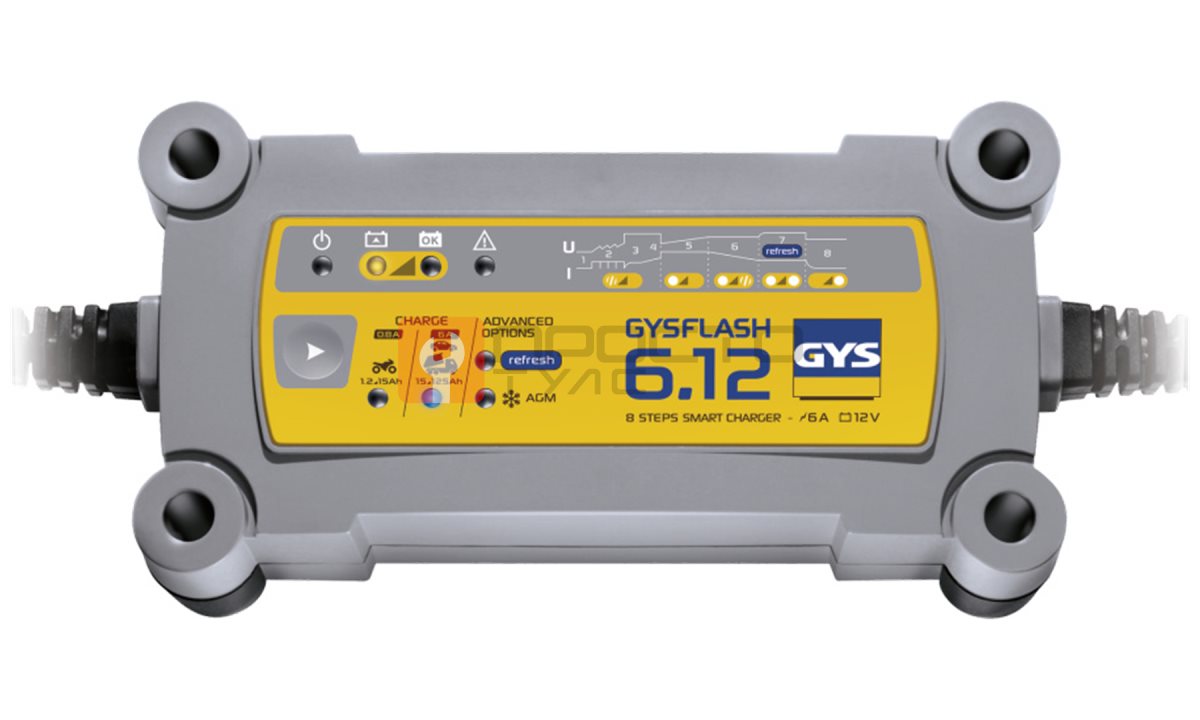  GYSflash 6.12 Зарядное устройство 12В, 0,8/6A, 1,2-125Ah,90Вт (029378) (0)