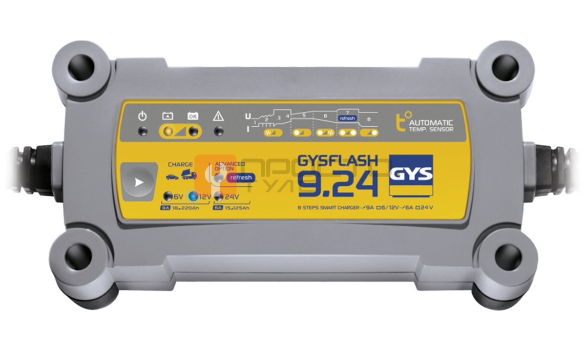  GYSflash 9.24 Зарядное устройство 6/12/24 В, 9А, (029477) (0)