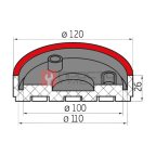  Накладка резиновая для подъемников Ravaglioli mid (110х10 мм) (3)