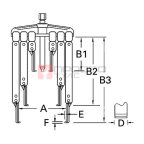  Licota ATB-1141 Набор съемников двухлапых, американского типа (100, 200, 250 мм) (2)