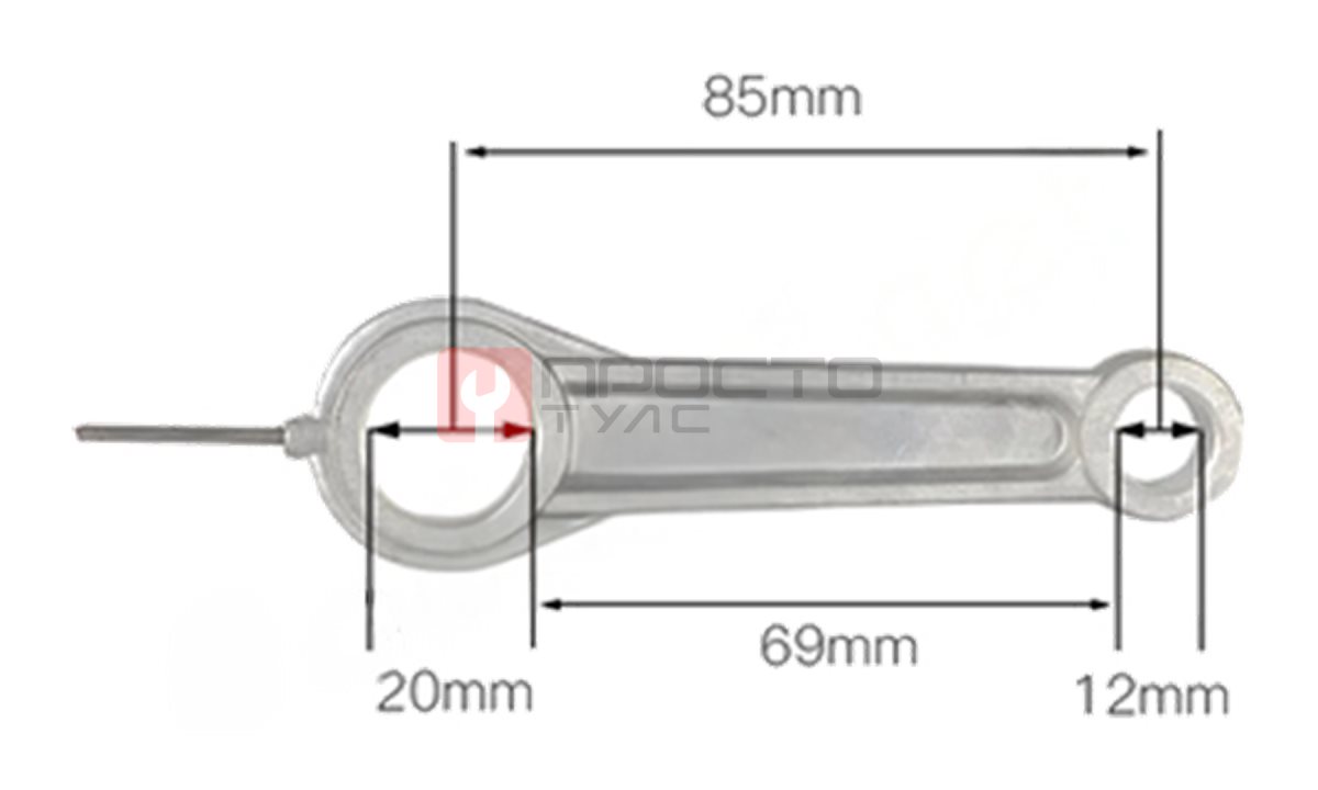  Шатун  компрессора 12*20*69(85)  (FLS02411) (0)