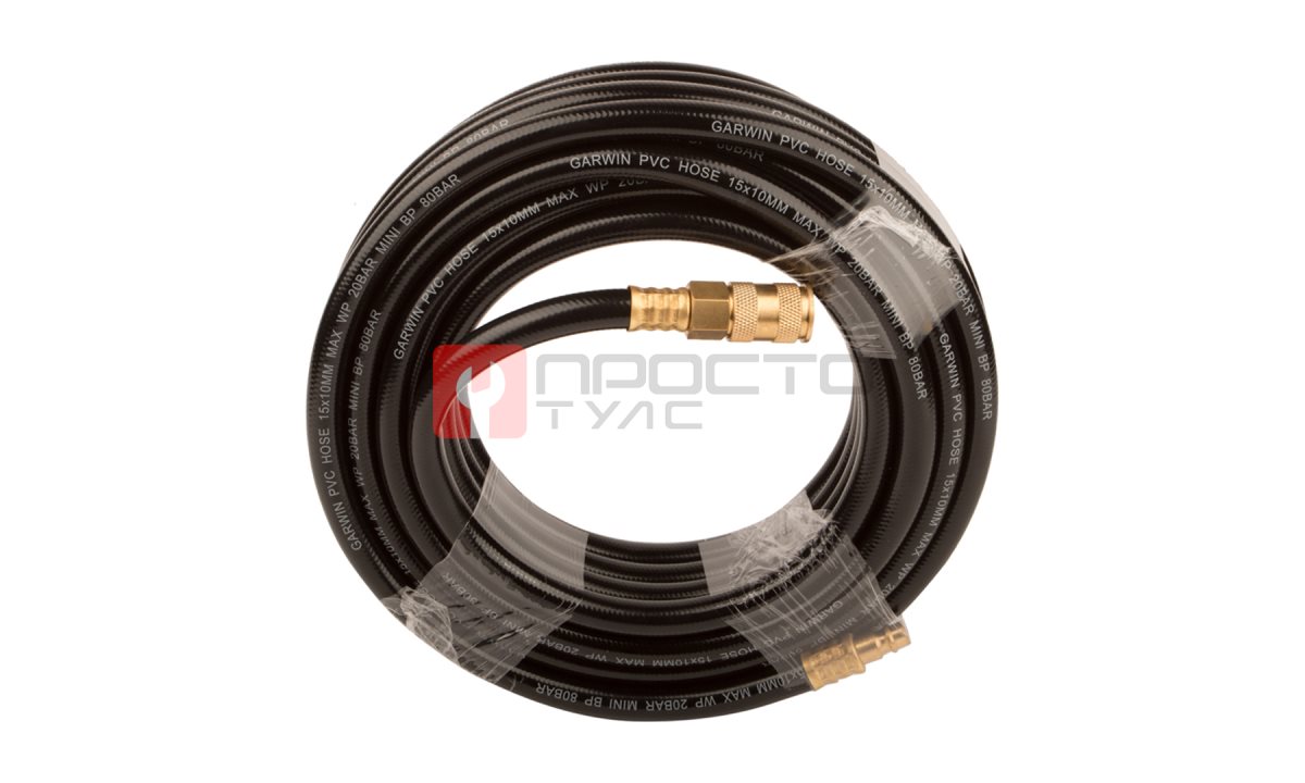  GARWIN PRO 808740-1015-10 Шланг ПВХ (PVC) 10*15, 10 м, черный, БРС в комплекте, в бухте (1)