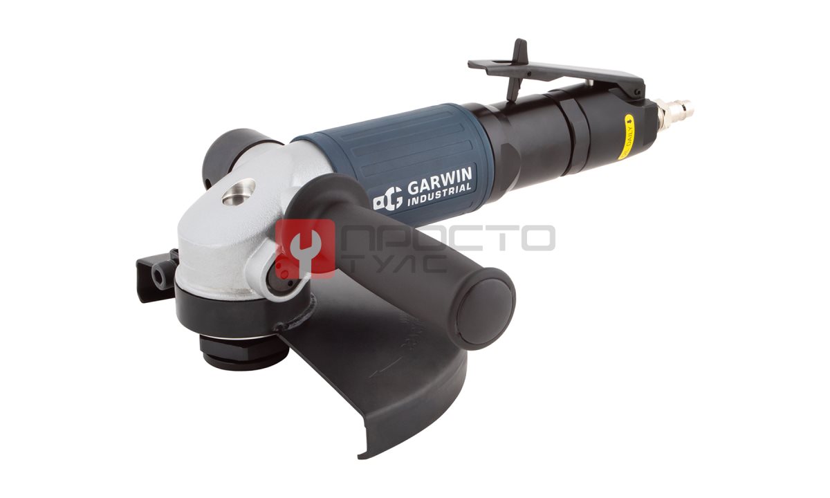  GARWIN INDUSTRIAL 803017-18-10 Пневматическая углошлифовальная машинка (УШМ) c рычажным включателем, 180 мм, 7600 об/мин., 1,8 л.с., промышленна (0)