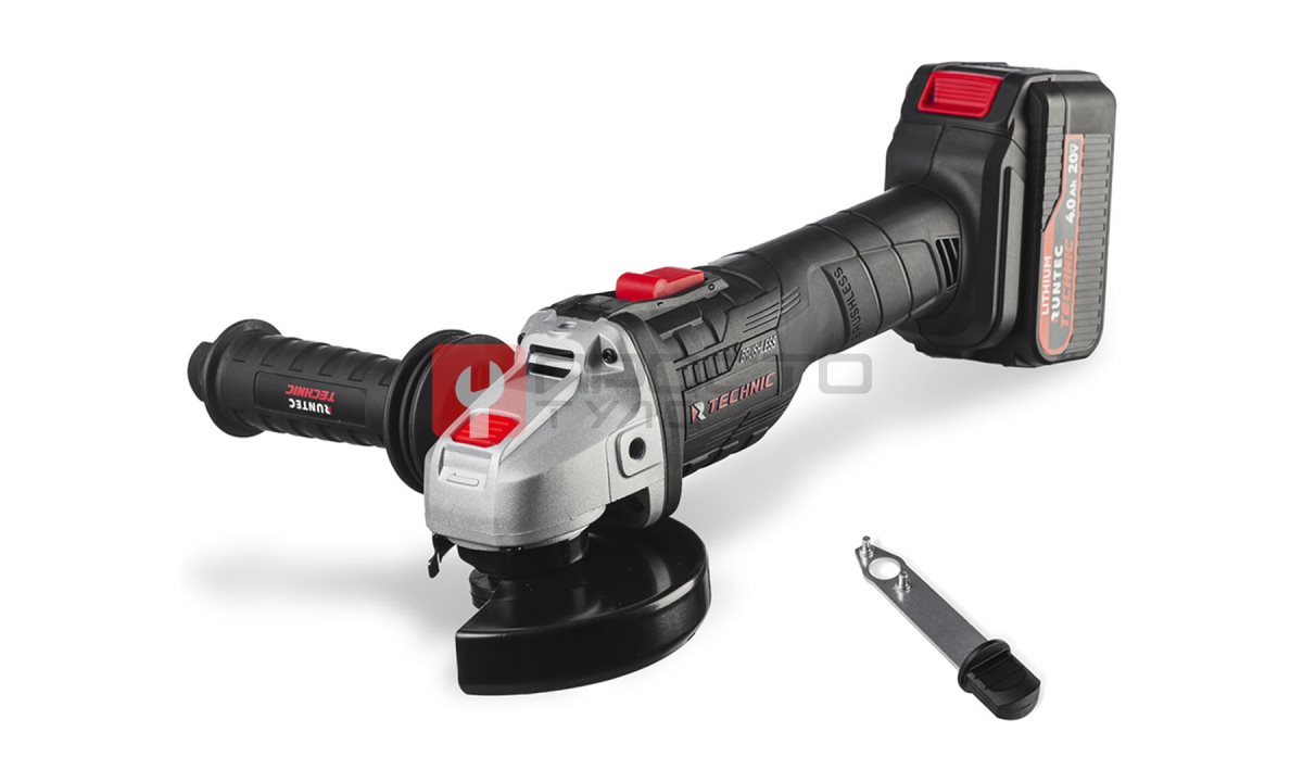  RUNTEC RT-AG1000T Шлифмашина угловая аккумуляторная RUNTEC TECHNIC 125 мм, 20В, 2*4Ач, 1000Вт (0)