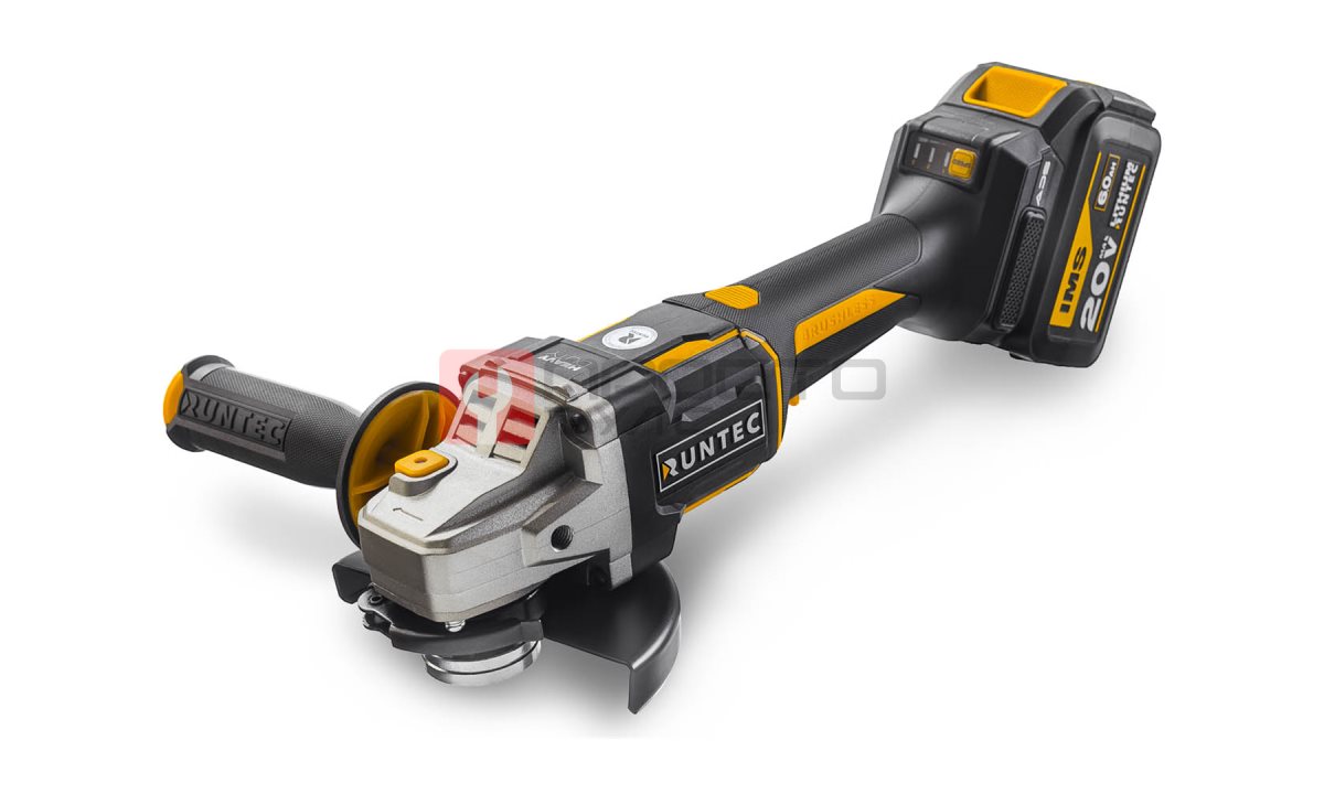  RUNTEC RT-AG1600 Шлифмашина угловая аккумуляторная RUNTEC PRO 125 мм, 20В, 2*6Ач, 1600Вт (0)