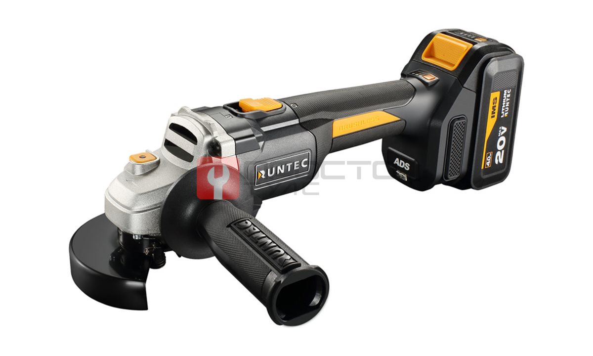 RUNTEC RT-AG900 Шлифмашина угловая аккумуляторная RUNTEC PRO 125 мм, 20В, 2*4Ач, 900Вт (0)