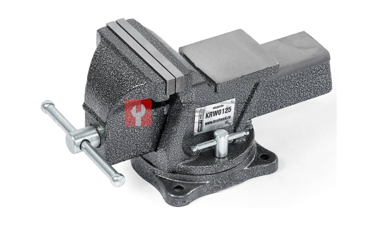 KraftWell KRW0125 Тиски слесарные вращающиеся 125 мм (0)
