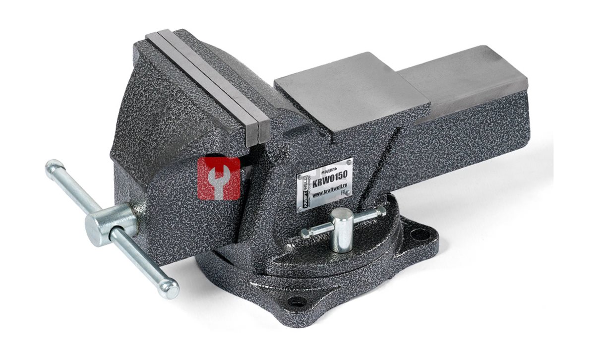  KraftWell KRW0150 Тиски слесарные вращающиеся 150 мм (0)
