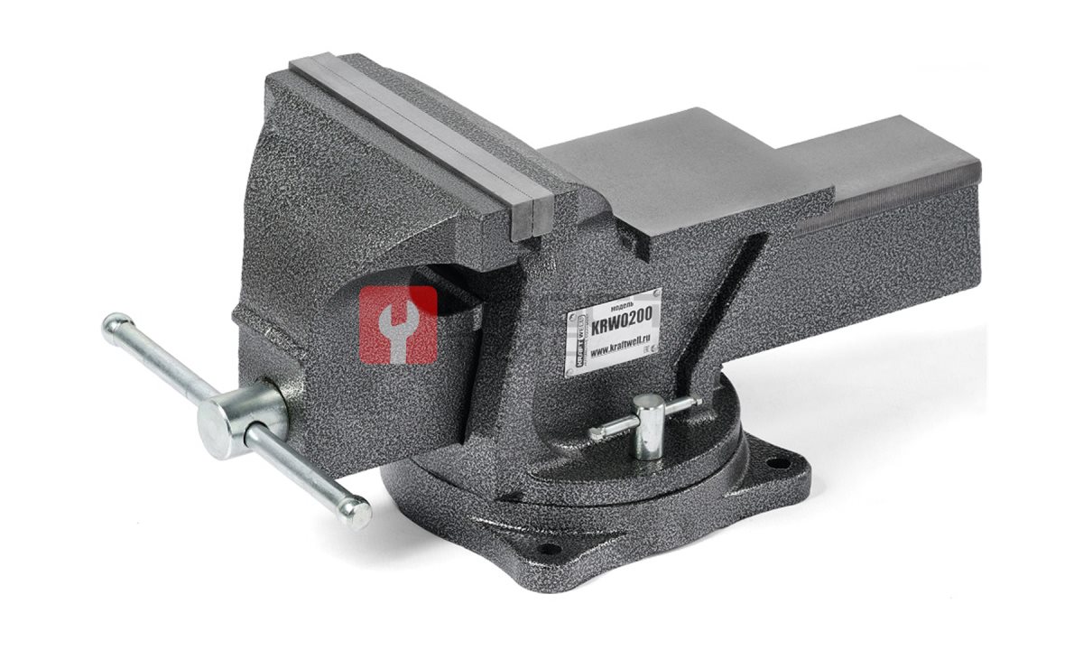  KraftWell KRW0200 Тиски слесарные вращающиеся 200 мм (0)