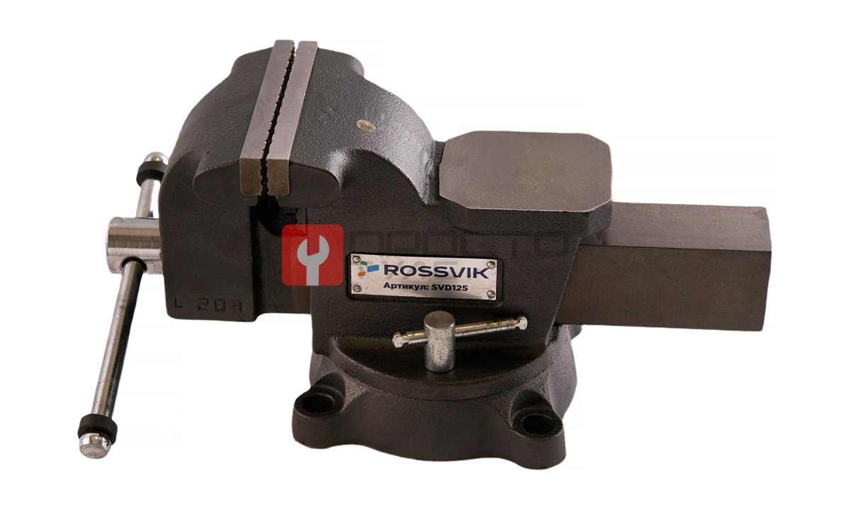  Тиски слесарные ROSSVIK SVD125, 125мм, поворотные, с наковальней (0)