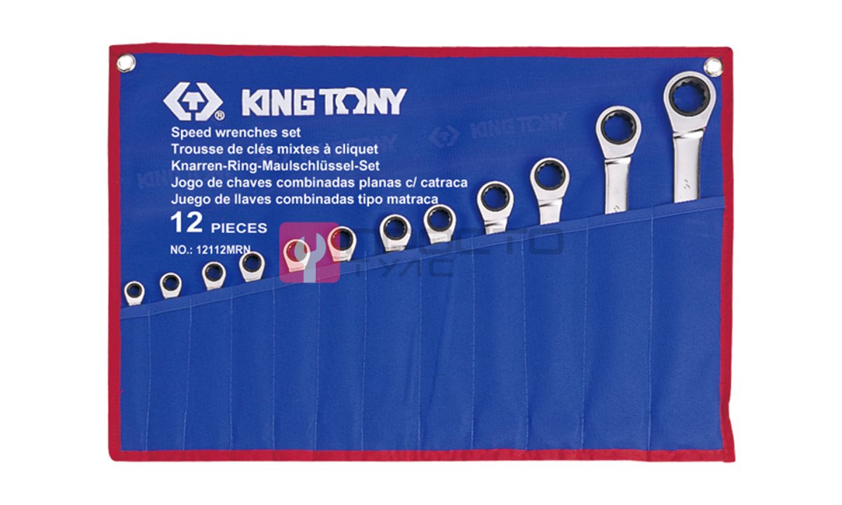  Набор комбинированных трещоточных ключей, 12 предметов king tony 12112mrn (0)