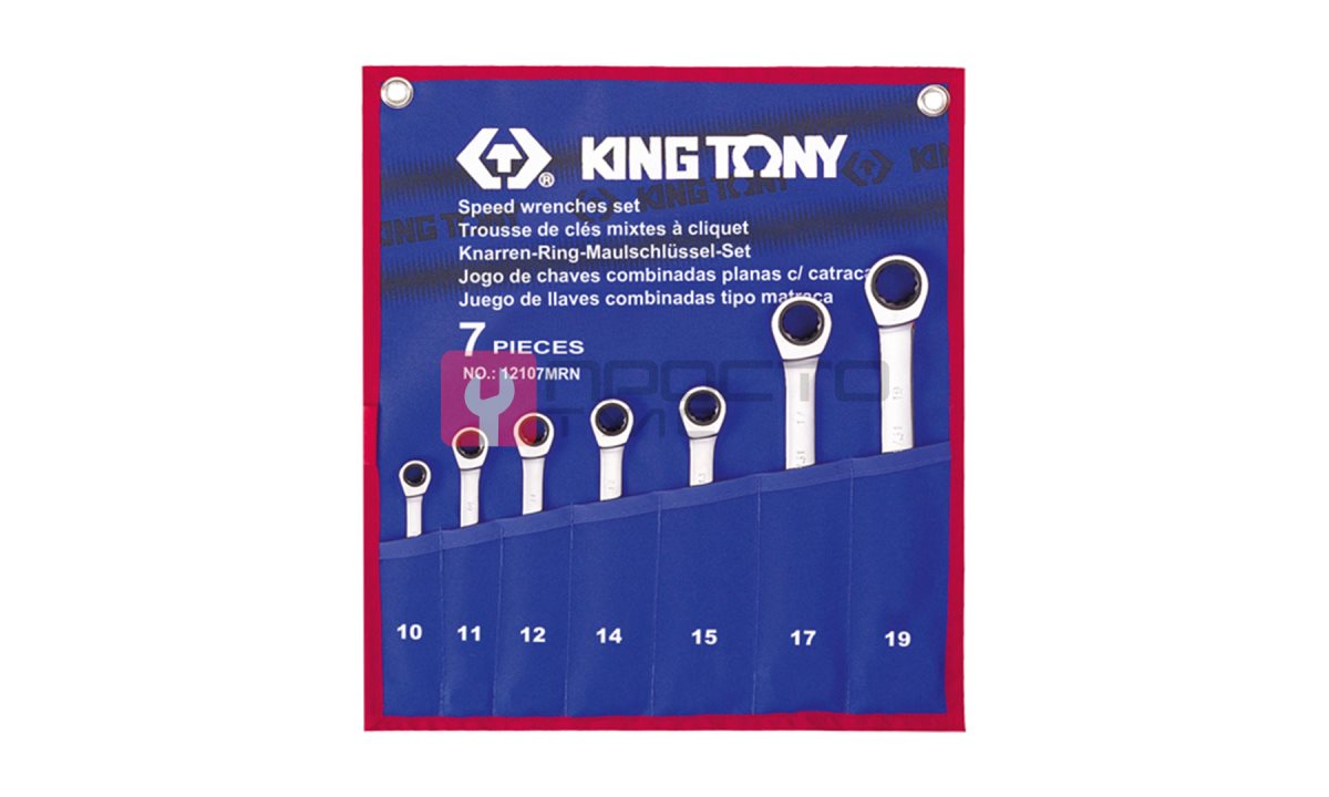  Набор комбинированных трещоточных ключей, 7 предметов king tony 12107mrn (0)