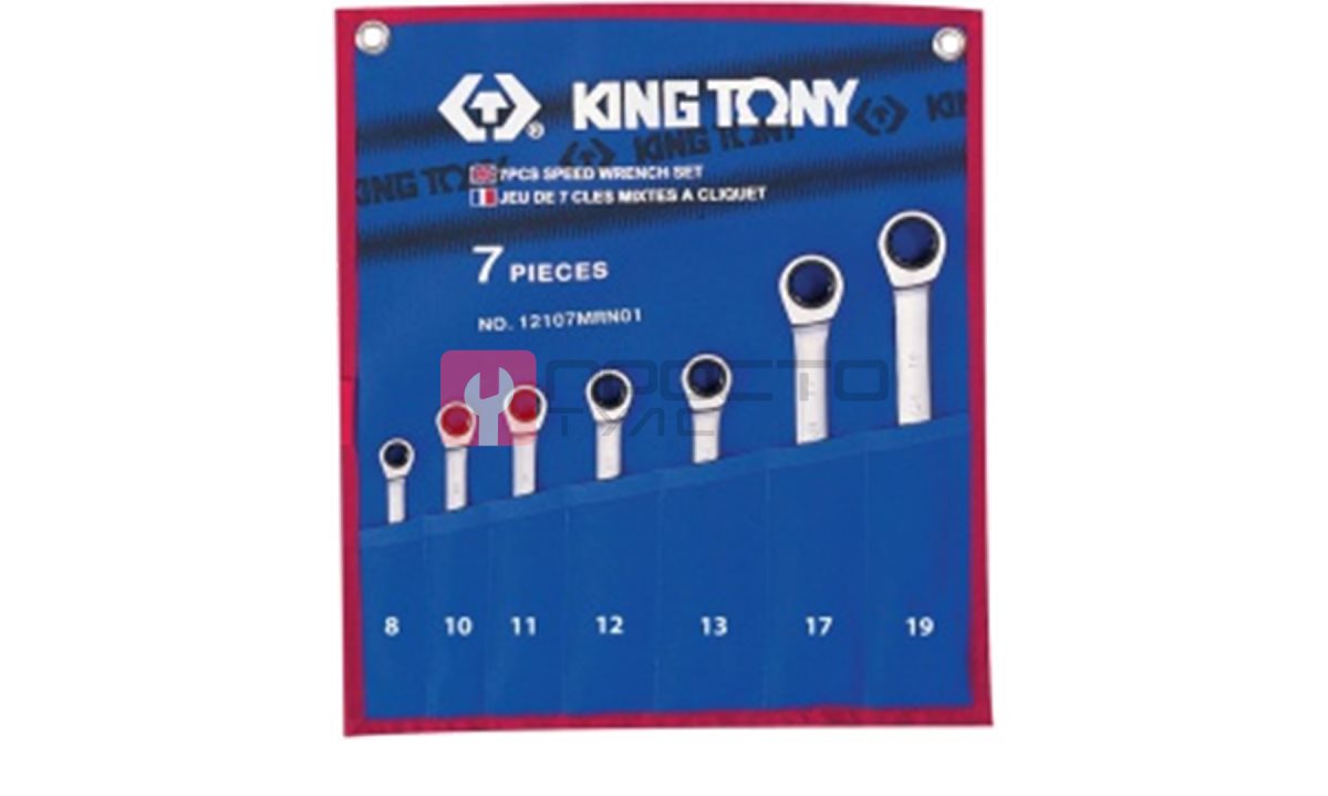  Набор комбинированных трещоточных ключей, 7 предметов king tony 12107mrn01 (0)