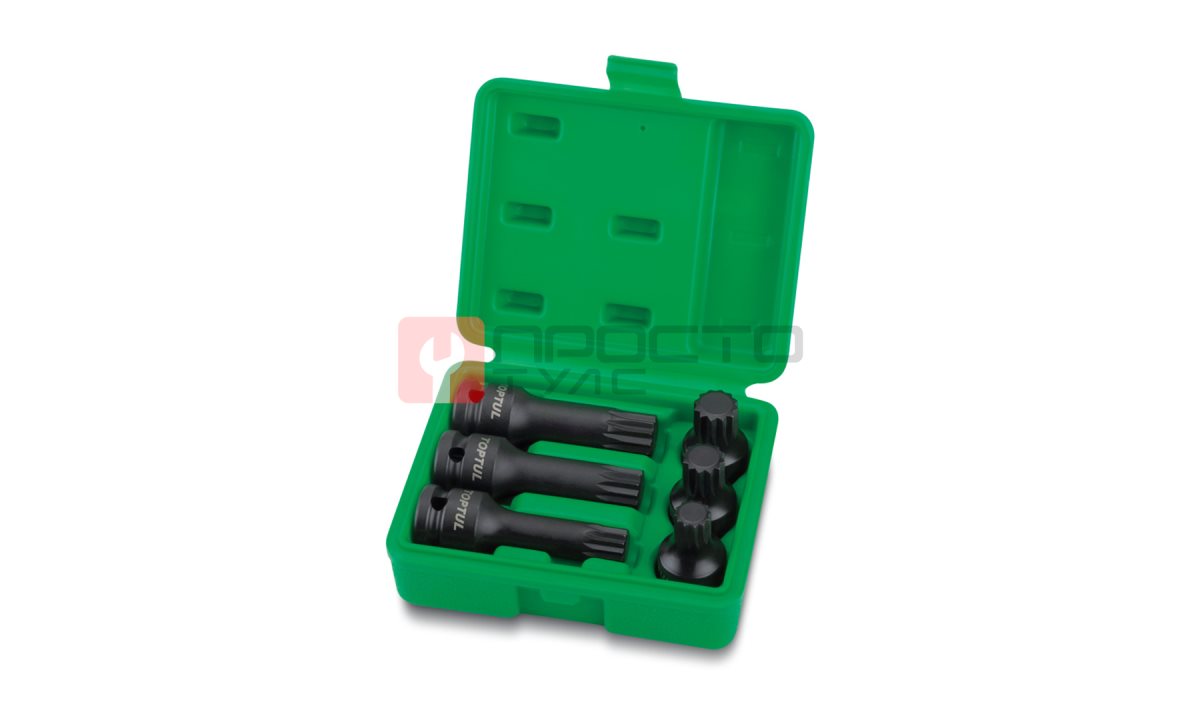  Набор ударных головок SPLINE 1/2\'\' M14, M16, M18, 6 предметов TOPTUL GDAI0601 (0)