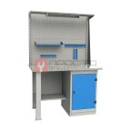  GARWIN INDUSTRIAL 004025-1 Верстак однотумбовый, тумба с дверцей с оцинкованной столешницей 1200 мм (синий RAL5005) мни (1)