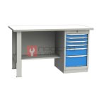  GARWIN INDUSTRIAL 004040-4 Верстак однотумбовый, тумба с 6 ящиками с оцинкованной столешницей 1500 мм (синий RAL5005) мни (0)