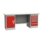  GARWIN INDUSTRIAL 004075-6 Верстак двухтумбовый с дверцей и 7 ящиками с оцинкованной столешницей 2000 мм (красный RAL3000) мни (0)