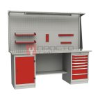  GARWIN INDUSTRIAL 004075-6 Верстак двухтумбовый с дверцей и 7 ящиками с оцинкованной столешницей 2000 мм (красный RAL3000) мни (1)