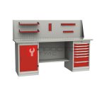  GARWIN INDUSTRIAL 004075-6 Верстак двухтумбовый с дверцей и 7 ящиками с оцинкованной столешницей 2000 мм (красный RAL3000) (2)