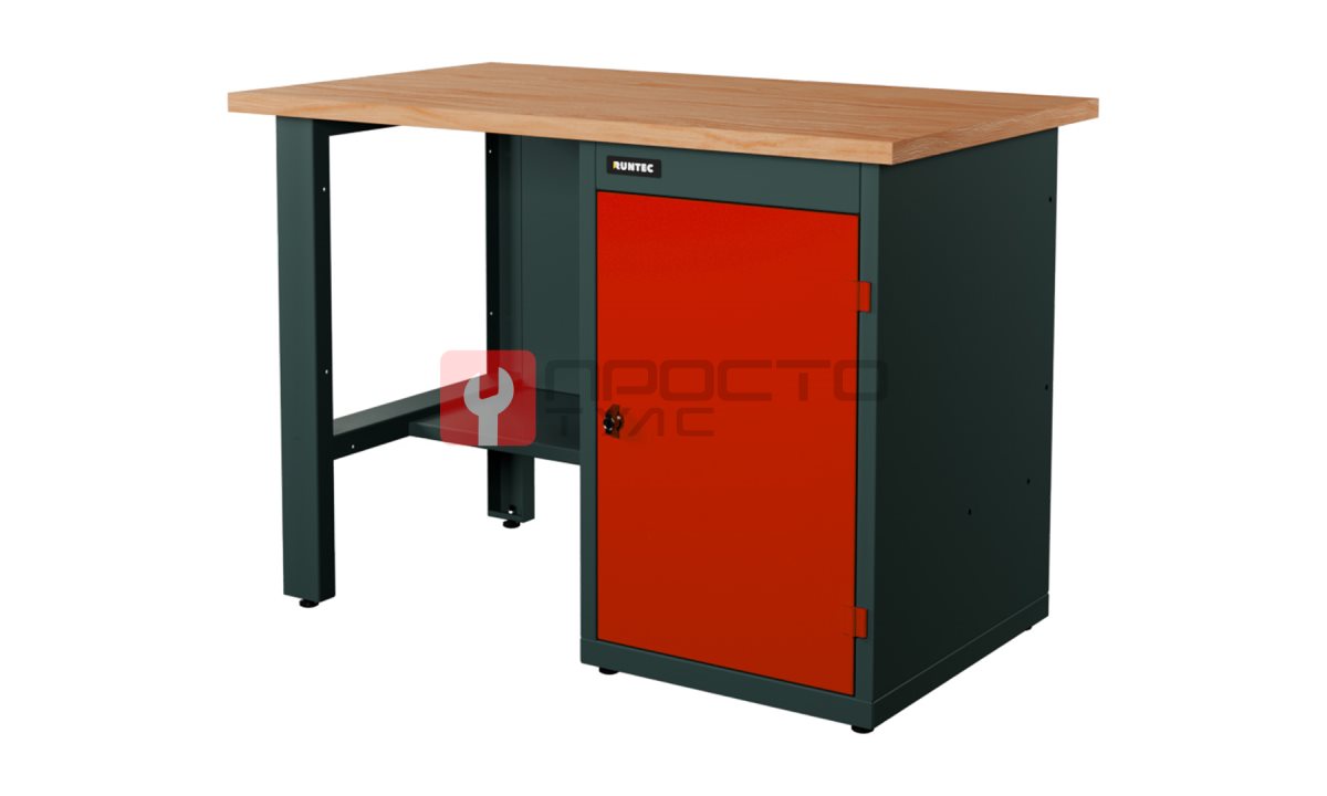  RUNTEC RTI12F-TI0-NI-3020 Верстак серии Industrial, 1200 мм, фанера, тумба с дверью, красный RAL 3020 (0)