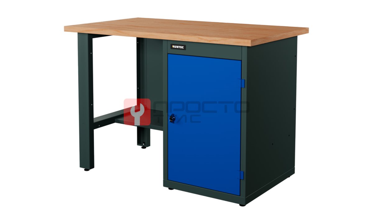  RUNTEC RTI12F-TI0-NI-5005 Верстак серии Industrial, 1200 мм, фанера, тумба с дверью, синий RAL 5005 (0)