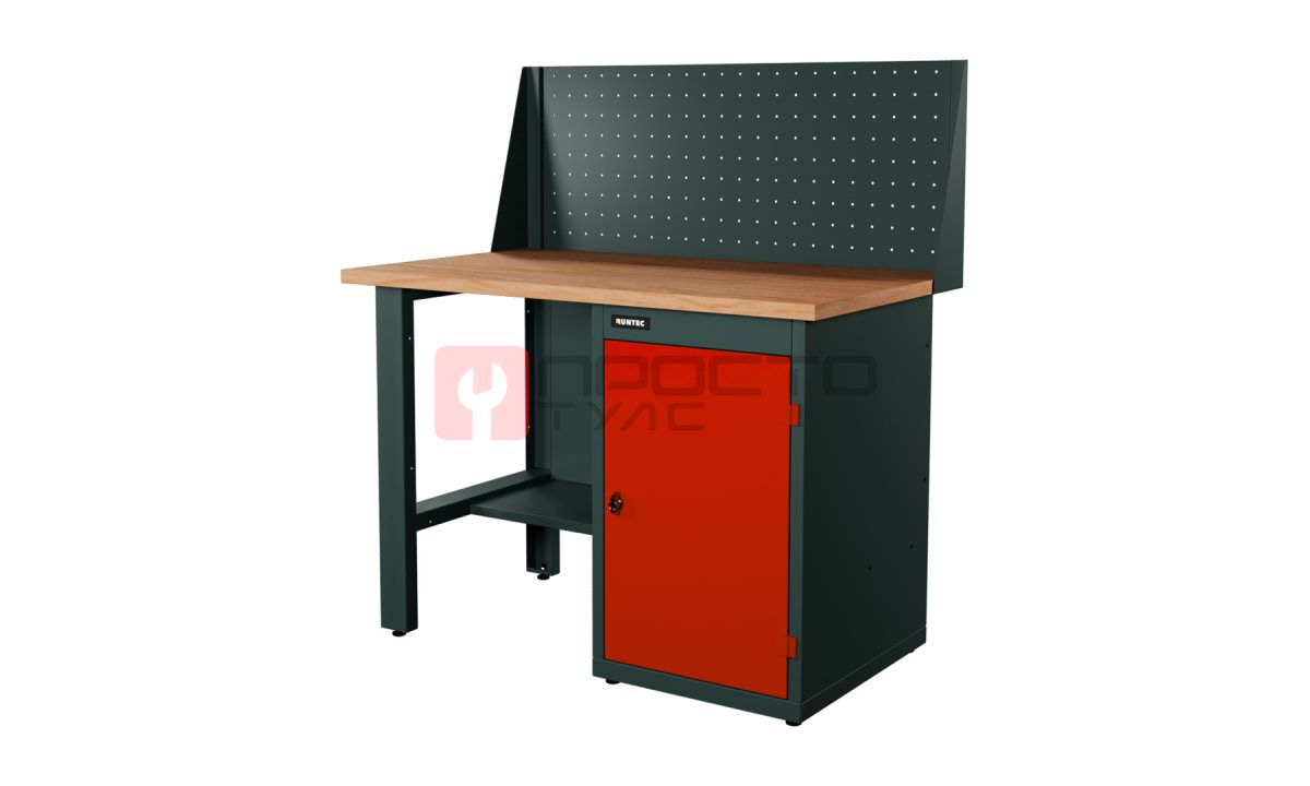  RUNTEC RTI12F-TI0-NI-P12-3020 Верстак серии Industrial, 1200 мм, фанера, тумба с дверью, экран 500, красный RAL 3020 (0)