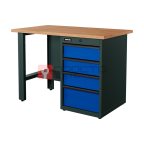  RUNTEC RTI12F-TI4-NI-5005 Верстак серии Industrial, 1200 мм, фанера, тумба с 4-мя ящиками, синий RAL 5005 мни (0)