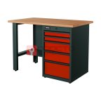  RUNTEC RTI12F-TI5-NI-3020 Верстак серии Industrial, 1200 мм, фанера, тумба с 5-ю ящиками, красный RAL 3020 мни (0)