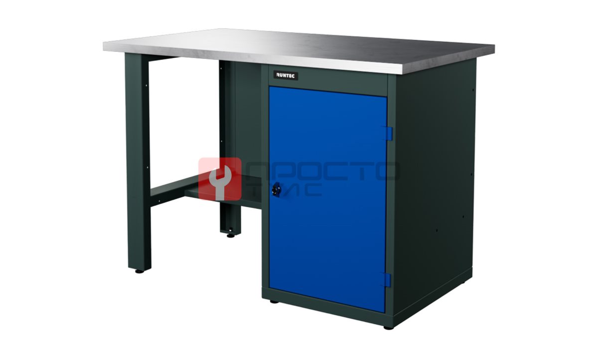  RUNTEC RTI12Z-TI0-NI-5005 Верстак серии Industrial, 1200 мм, оцинк., тумба с дверью, синий RAL 5005 (0)