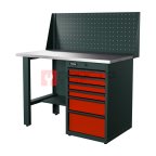  RUNTEC RTI12Z-TI6-NI-P12-3020 Верстак серии Industrial, 1200 мм, оцинк., тумба с 6-ю ящиками, экран 500, красный RAL 3020 мни (0)