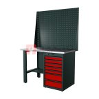  RUNTEC RTI12Z-TI7-NI-P12-P12-3020 Верстак серии Industrial, 1200 мм, оцинк., тумба с 7-ю ящиками, экран 1000, красный RAL 3020 мни (0)