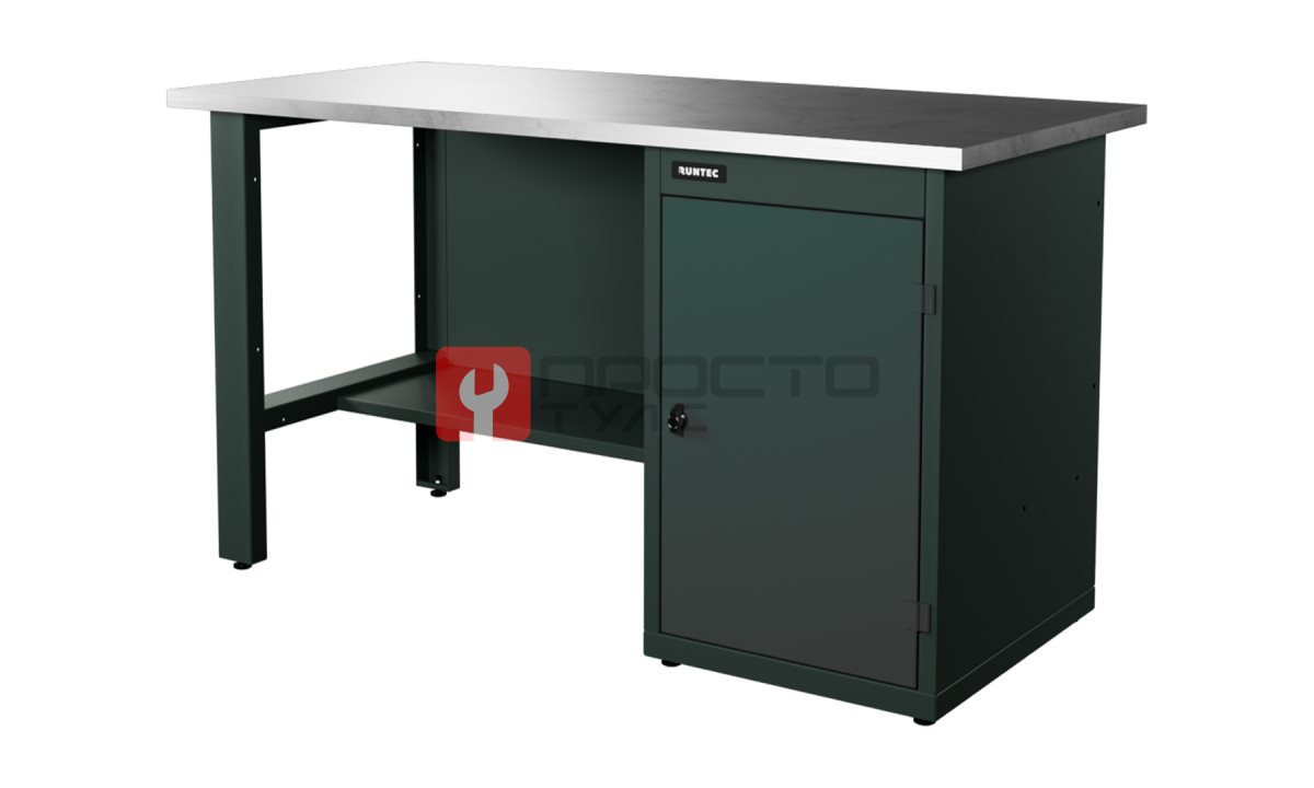  RUNTEC RTI15Z-TI0-NI-7016 Верстак серии Industrial, 1500 мм, оцинк, тумба с дверью, серый RAL 7016 (0)